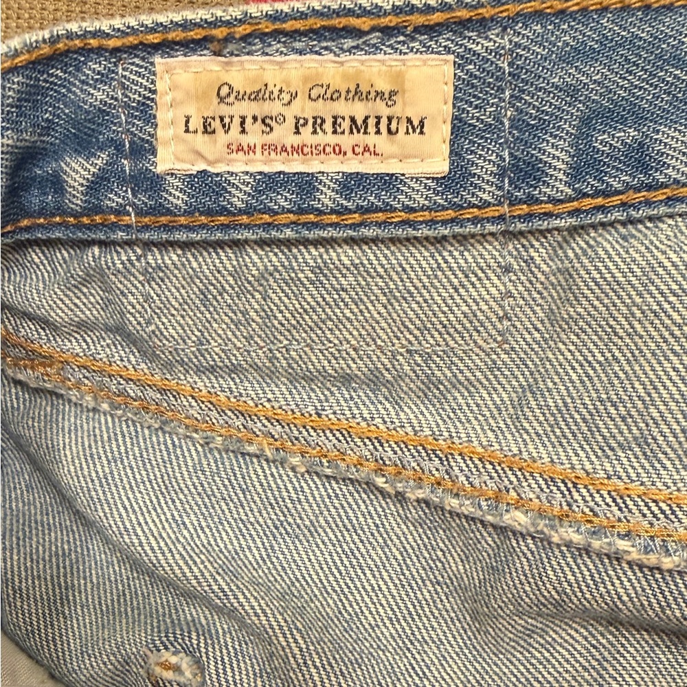 Levi’s Denim Mini Skirt Button Fly A-Line Light Wash Vintage Style Womens Medium - Picture 5 of 5